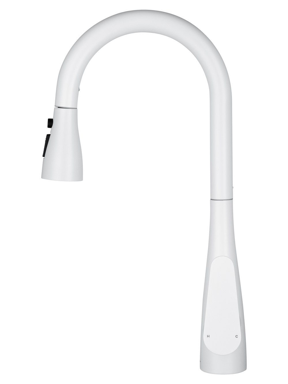 Смеситель для кухни с выдвижным изливом WONZON & WOGHAND, Белый матовый (WW-121E201B-MW)