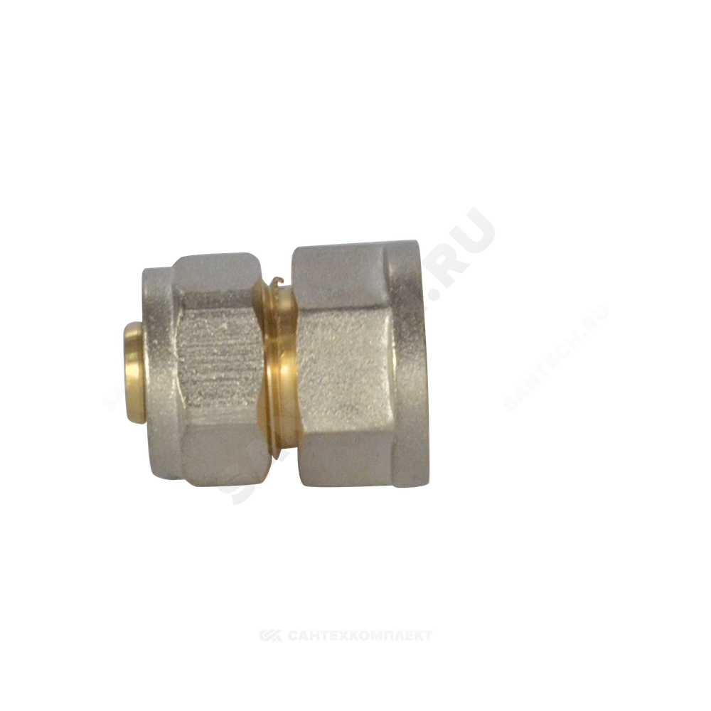 Муфта МП латунь никель обжим Дн 26х1" ВР ГОСТ 32415-2013 7002 Aquasfera 7002-06
