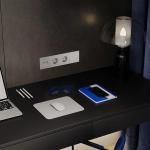 Розетка компьютерная встраиваемая VOLTUM S70 двойная RJ45+RJ45 кат.6, (сталь)