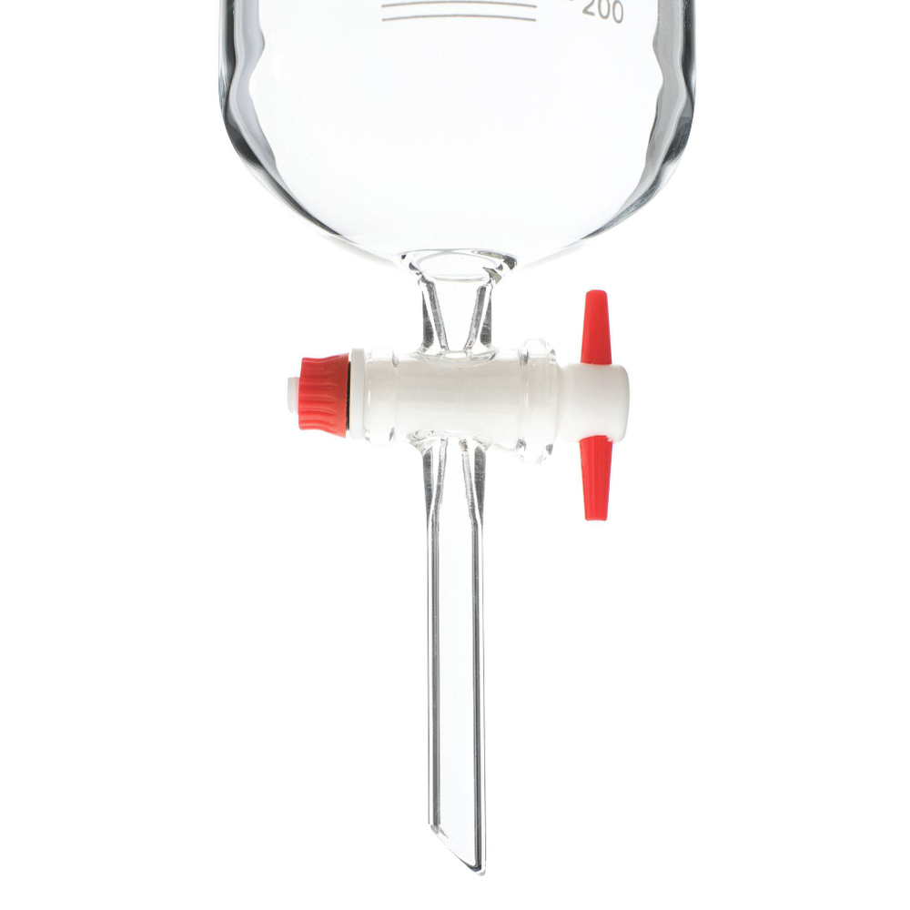 Воронка делительная цилиндрическая, 2000 мл, шлиф 29/32, с PTFE краном и пробкой