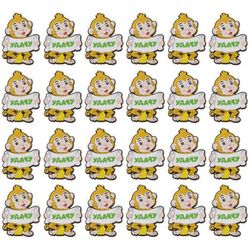 КОМПЛЕКТ ДЕКОРАТИВНЫХ ИЗДЕЛИЙ НА МАГНИТЕ ИЗ 24ШТ. ВЫСОТА=6 СМ.