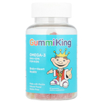 GummiKing, омега-3 ДГК и ЭПК для детей, со вкусом клубники, апельсина и лимона, 60 жевательных таблеток (35 мг в 1 жевательной таблетке)