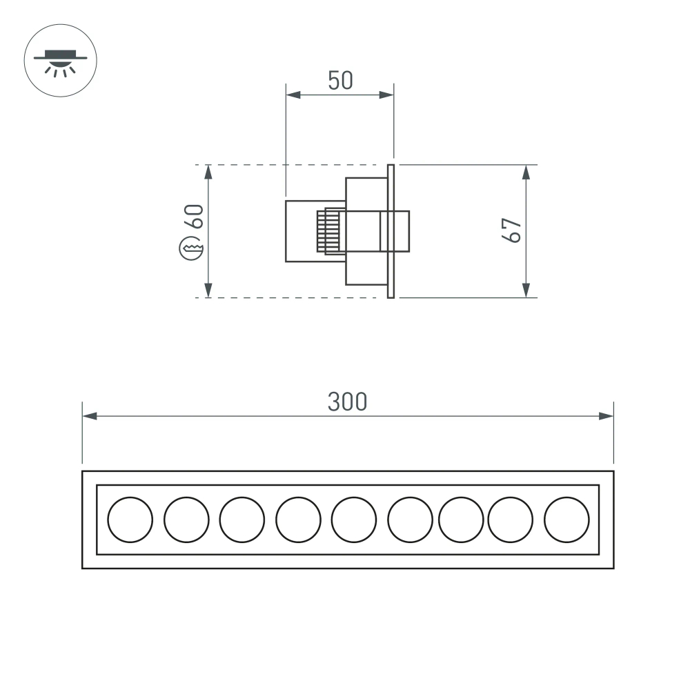 Светильник MS-ORIENT-BUILT-TURN-TC-S67x300-20W Warm3000 (WH-BK, 30 deg, 230V) (Arlight, IP20 Металл, 5 лет) 031931