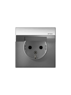 Розетка ArtGallery 16А IP44 с заземл. защ. шторки с крышкой механизм алюм. SE GAL440346
