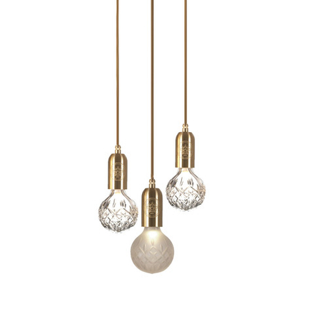 Pendant design lamp Crystal Bulb by Lee Broom (3 suspension)