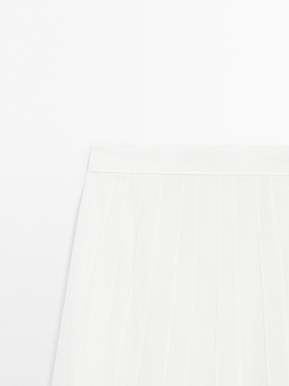 Massimo Dutti Юбка миди с декоративными швами и клиньями годе, белый