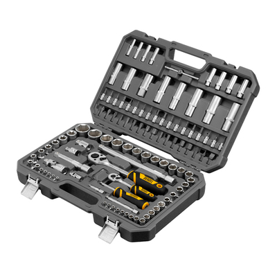 Набор инструментов, 1/2", 1/4", CrV, S2, пластиковый кейс, 109 предметов Denzel