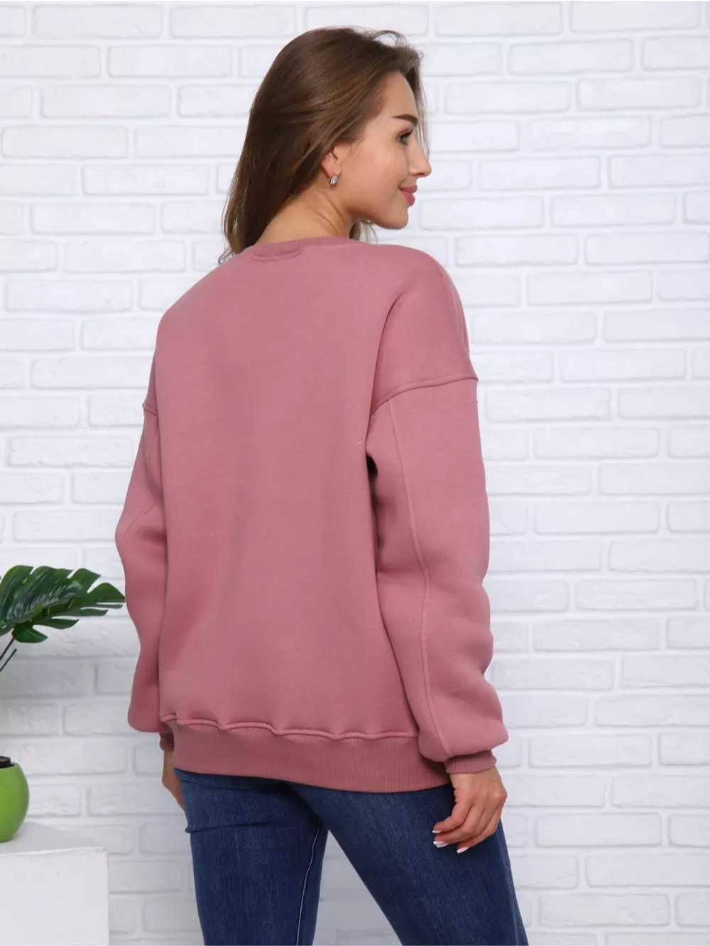 Свитшот утепленный оверсайз базовый