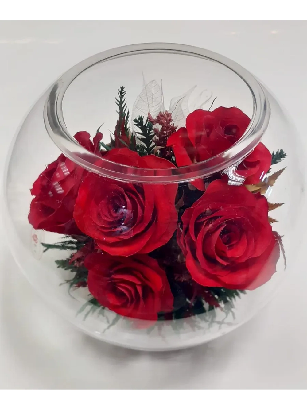 натуральные цветы в стекле, вакуум