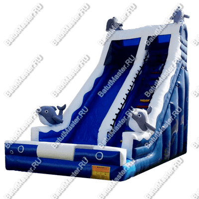Надувной батут-горка "Путешествие дельфинов", 7,5*4*6 м