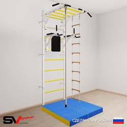 Шведская стенка Sv Sport 5454 (Турник рукоход/Брусья/Канат/Лестница/Мат 1м)