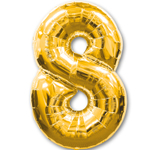 Шар фольгированный Цифра 8 84 см (Золотой)