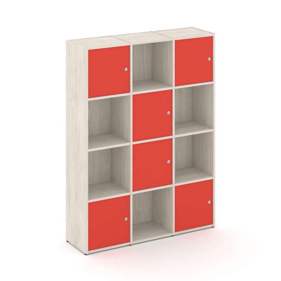 Locker plus Комплект №6 LK.K-006 Денвер Светлый/Красный 1188*350*1593