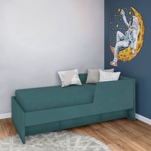 Кровать 160х80 с бортиком и велюровым наматрасником (океан)