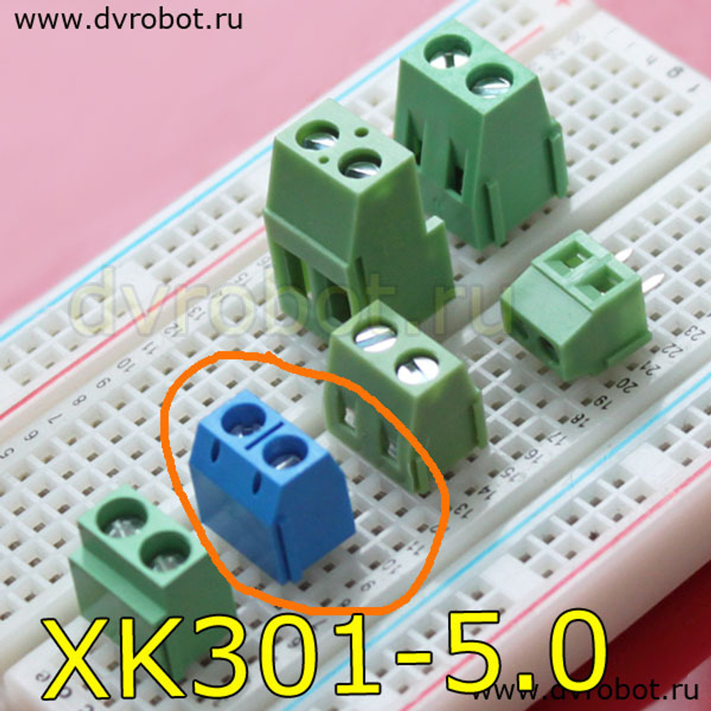 Зажим синий 301-5.0-2PIN
