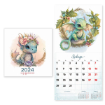 Календарь на скрепке 2024 Символ года «Дракон-Цветы», 23*23 см