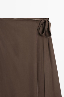 Massimo Dutti Струящаяся юбка-шорты, коричневый