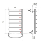 Полотенцесушитель электрический Point Афина PN04758W П6 500x800 диммер слева, белый