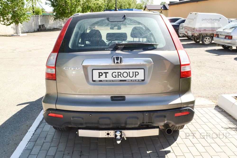 Фаркоп PT GROUP/ съемный квадрат с нержавеющей накладкой HONDA CR-V 2007-2012(паспорт и сертификат в комплекте)(без электрики) арт.CRV-07-991124.00