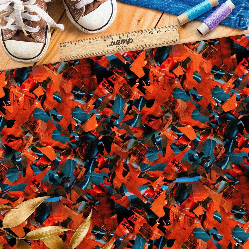 Ткань оксфорд 600 красные оригами