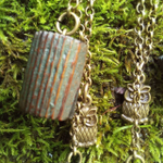 Серьги ТОТЕМ СОВА цепочные, лиственница