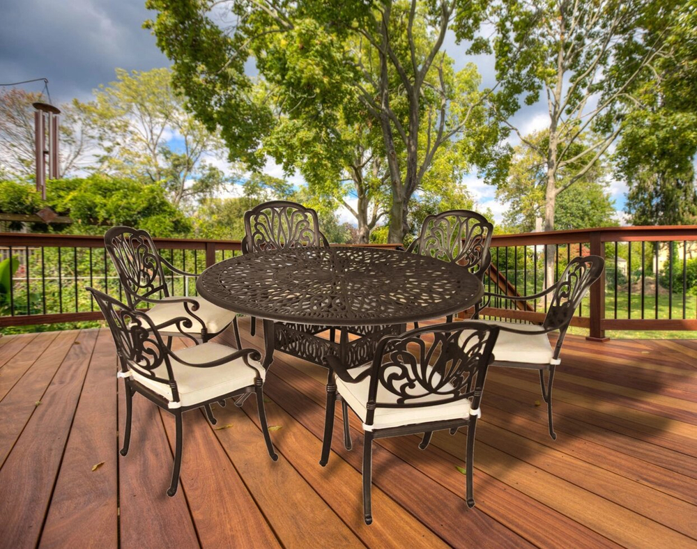 Обеденный комплект из литого алюминия Henry VI, бронзовый графит