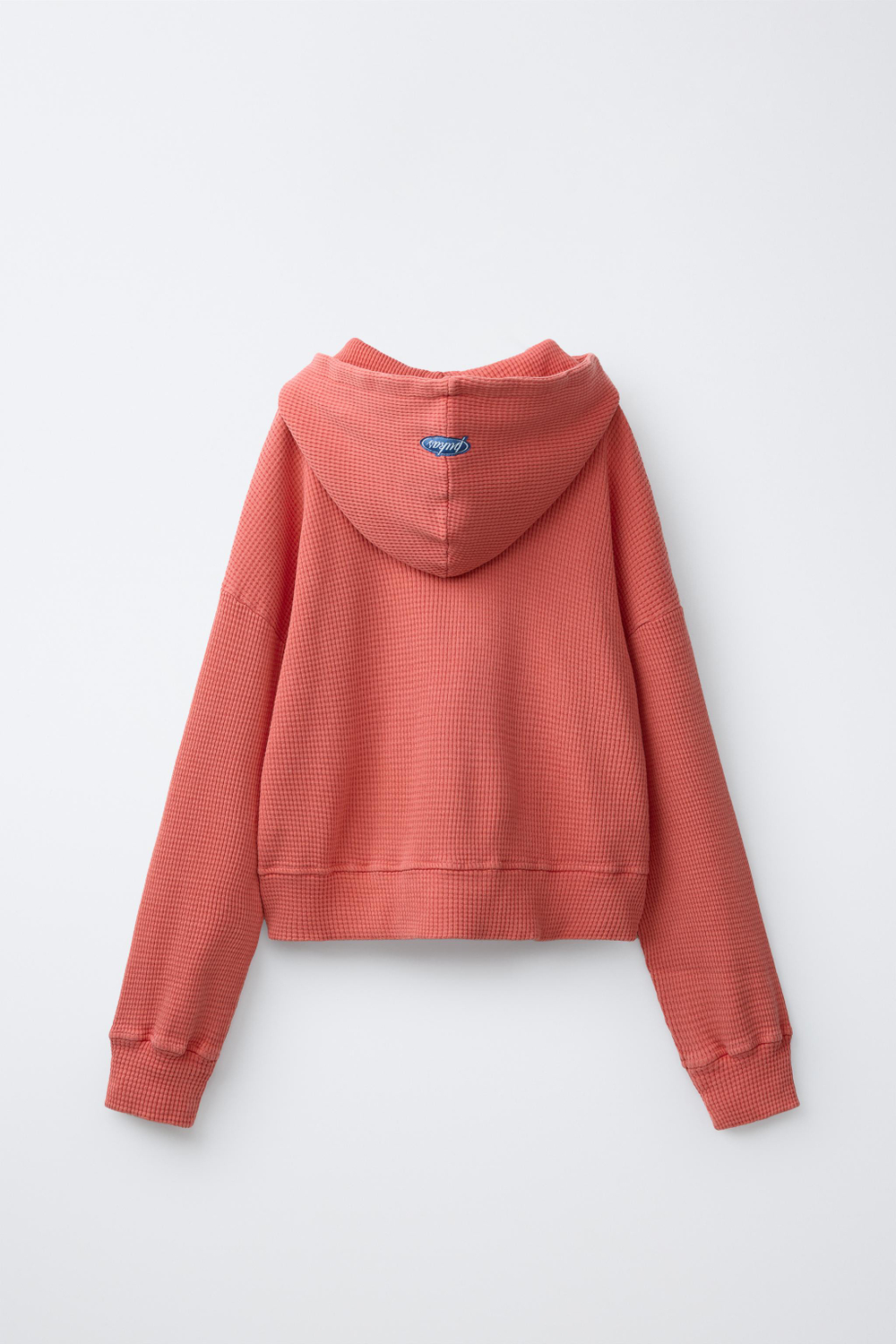 ZARA X PUKAS УКОРОЧЕННАЯ ТОЛСТОВКА В РУБЧИК, КРАСНЫЙ