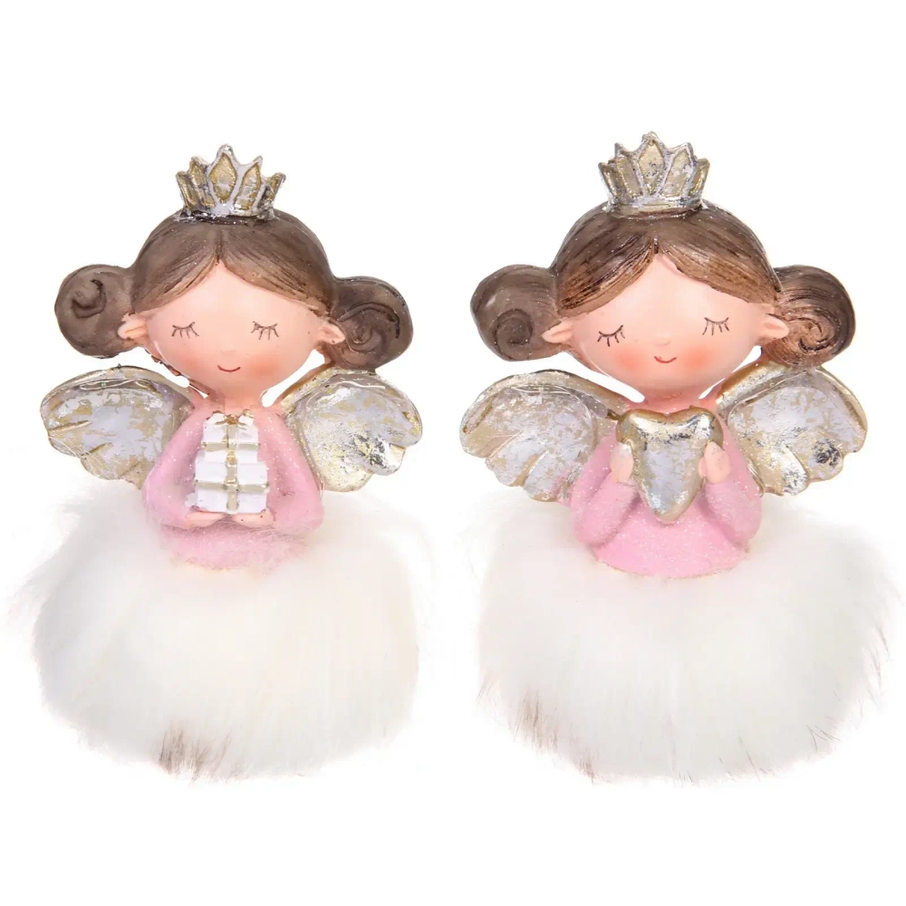 Фигурка «Нежный ангел» 8*7*11,5 см, Розовый/белый (микс)
