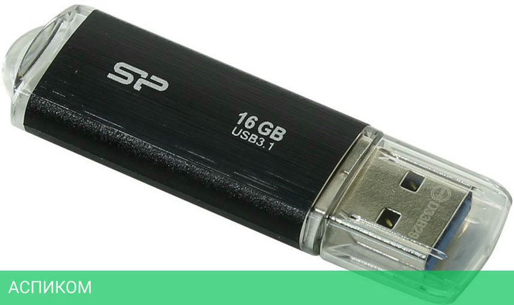 USB Flash-накопитель Silicon-Power Blaze B02 16Gb черный (SP016GBUF3B02V1K)