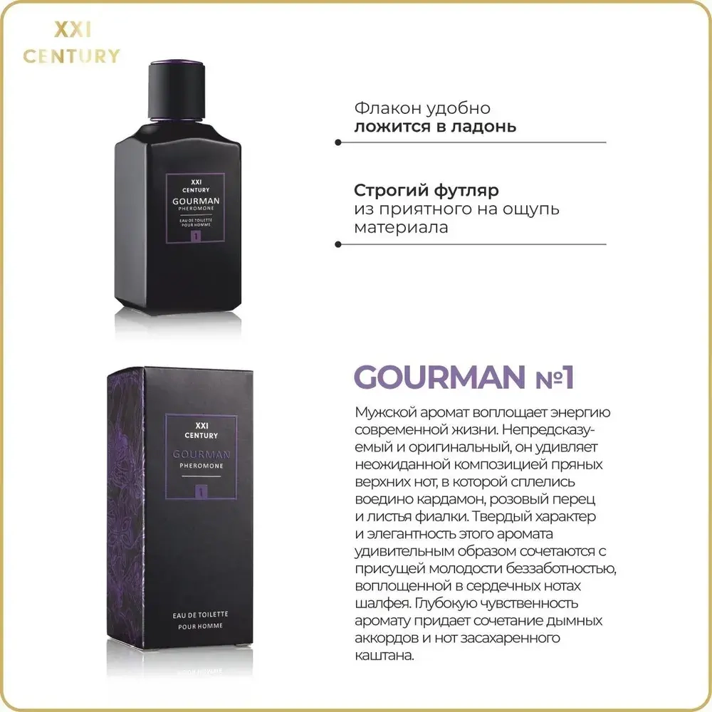 Туалетная вода для мужчин "GOURMAN №1" с феромонами 100мл Россия