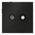 Розетка телевизионная встраиваемая VOLTUM S70 оконечная TV+SAT, (черный матовый)
