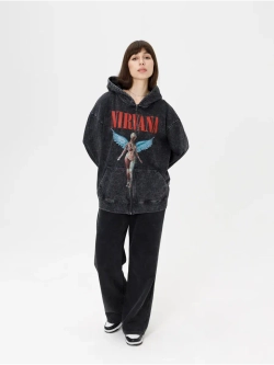 Зип Худи PARABOLA Nirvana оверсайз для мужчин и женщин