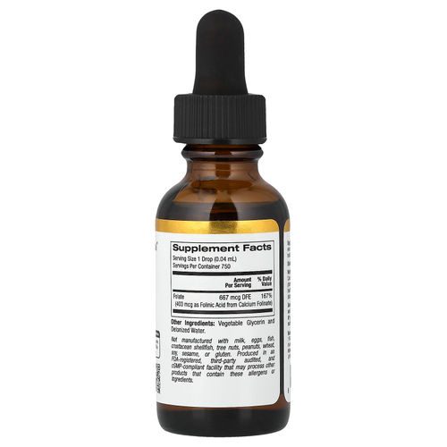 California Gold Nutrition, фолиновая кислота, без спирта, 30 мл (1 жидк. унция)