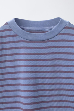 ZARA ФУТБОЛКА В ПОЛОСКУ, ГОЛУБОЙ