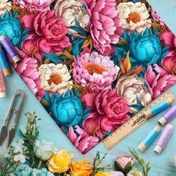 Ткань Ниагара Софт разноцветие роз