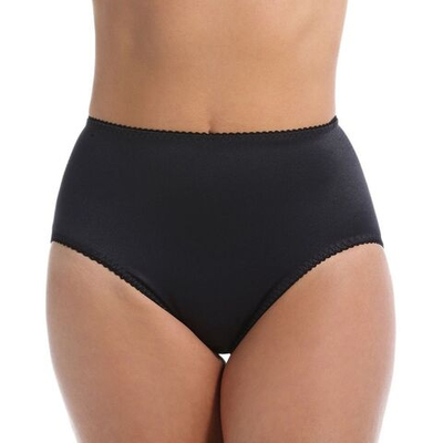 Шелковистые трусы средней степени коррекции с высокими боковыми вырезами (Размер: L) (Цвет: черный)