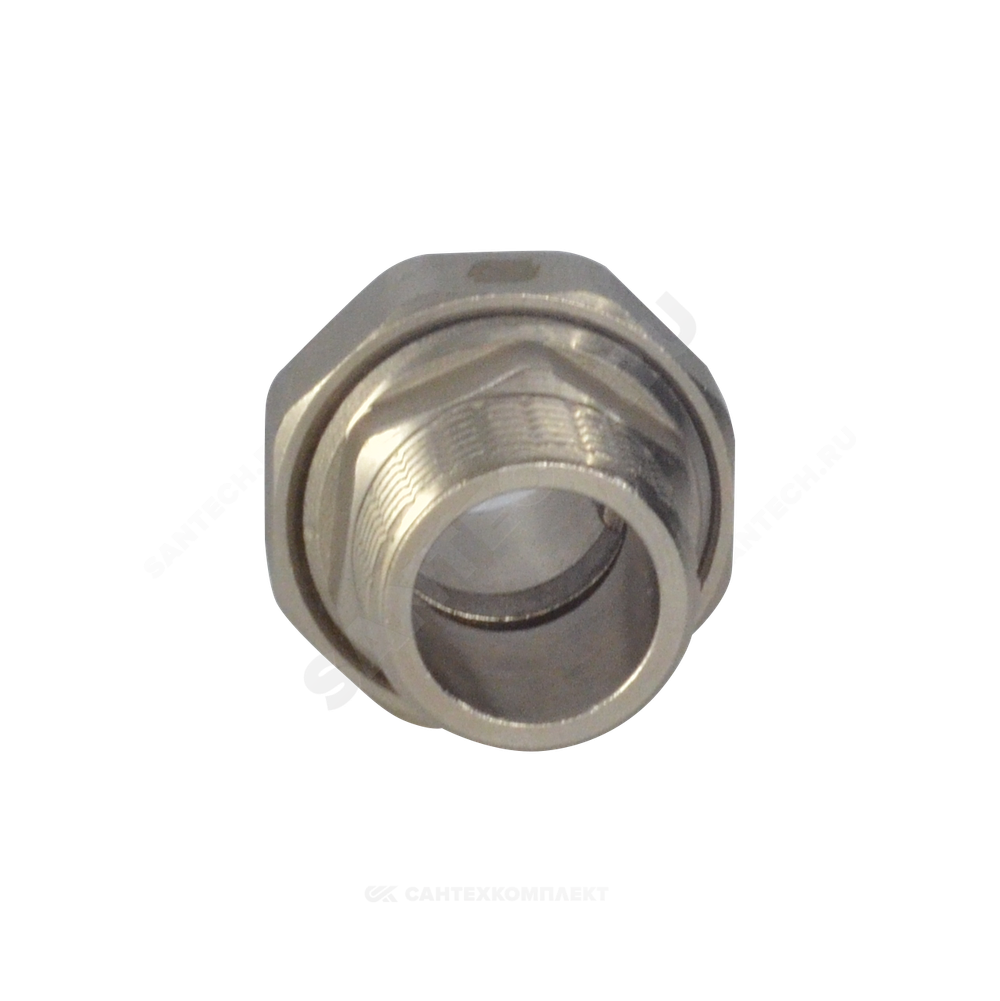 Соединитель латунь никель американка Ду 20 (3/4") прямой НР/НР SantechSystems
