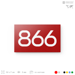 Номер на дверь 866, табличка на дверь для офиса, квартиры, кабинета, аудитории, склада, красная 120х70 мм, Айдентика Технолоджи