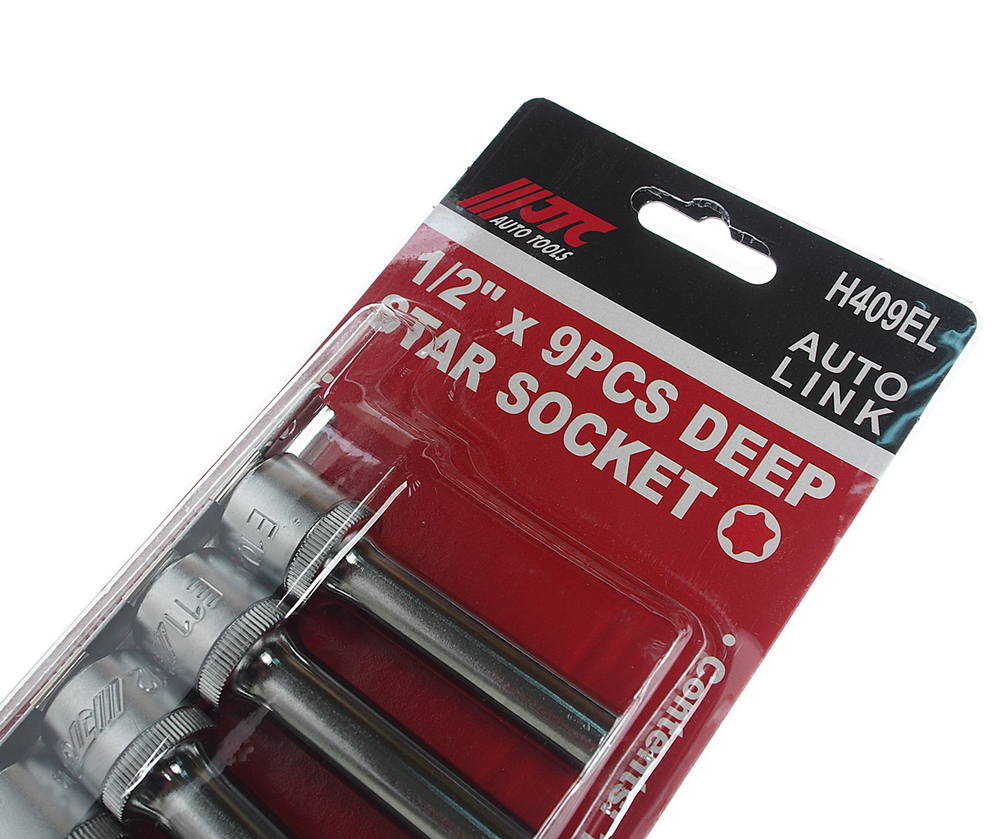 Набор головок торцевых 1/2" TORX Е10-Е24 удлиненных 9 предметов JTC