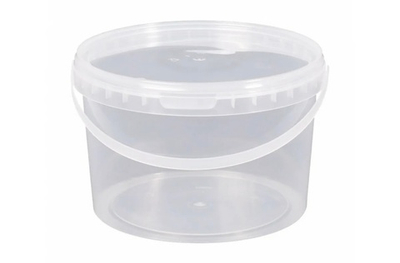 Ведро пластиковое прозрачное с крышкой 0,5 л.