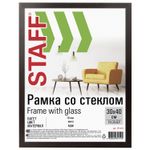 Рамка 30х40 см "венге" STAFF "Grand", багет 18 мм, стекло, МДФ, 391203