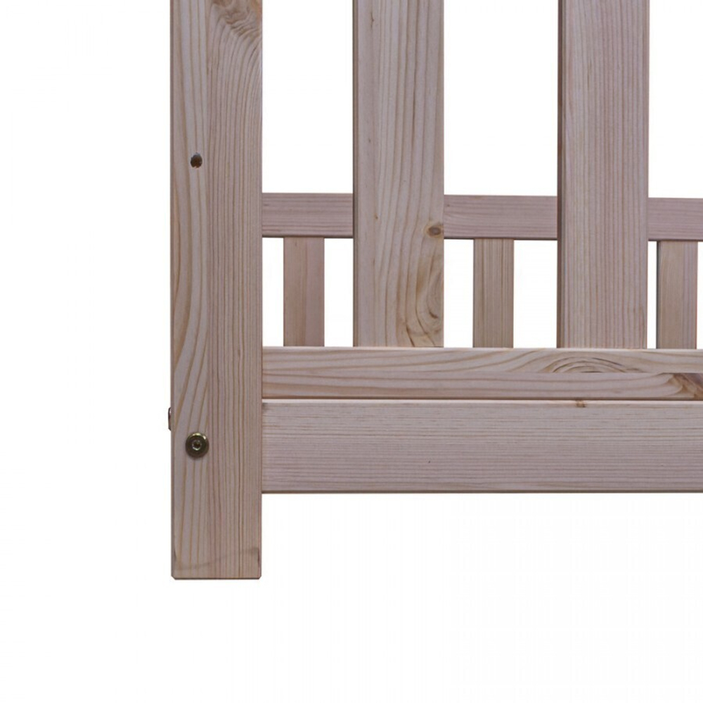 Кровать-домик 120х200 Чайн из сосны, регулируемая по высоте, с основанием и безопасными бортиками, в натуральной отделке