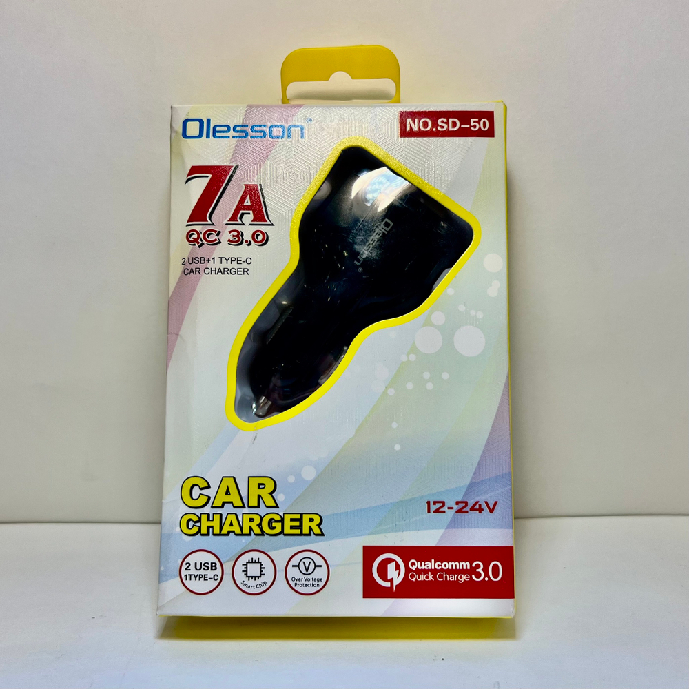 Автомобильное зарядное устройство Olesson, 7А, QC3.0 (1 шт.)