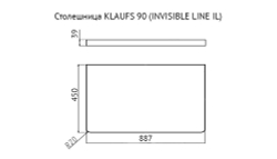 Столешница влагостойкая VELVEX Klaufs 90x45x4 Invisible Line шатанэ