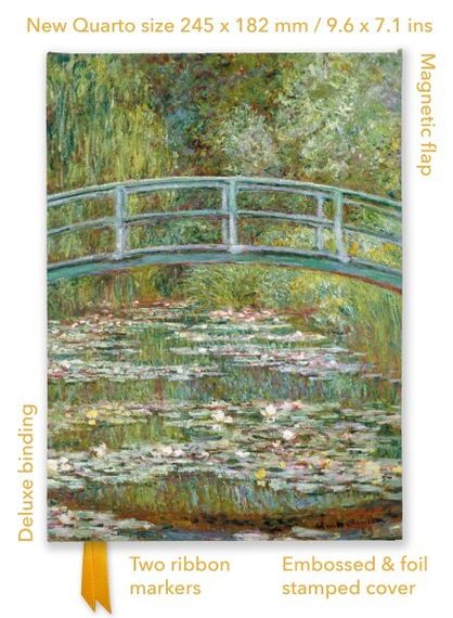Bloknot \ Блокнот \ Notebook  Claude Monet: Bridge over a Pond of Water Lilies (Foiled Quarto Journal)