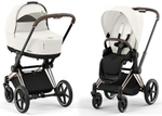 Коляска Cybex Priam IV Rosegold complete и автокресло Cloud G i-Size Moon Black Plus 3 в 1 Off White