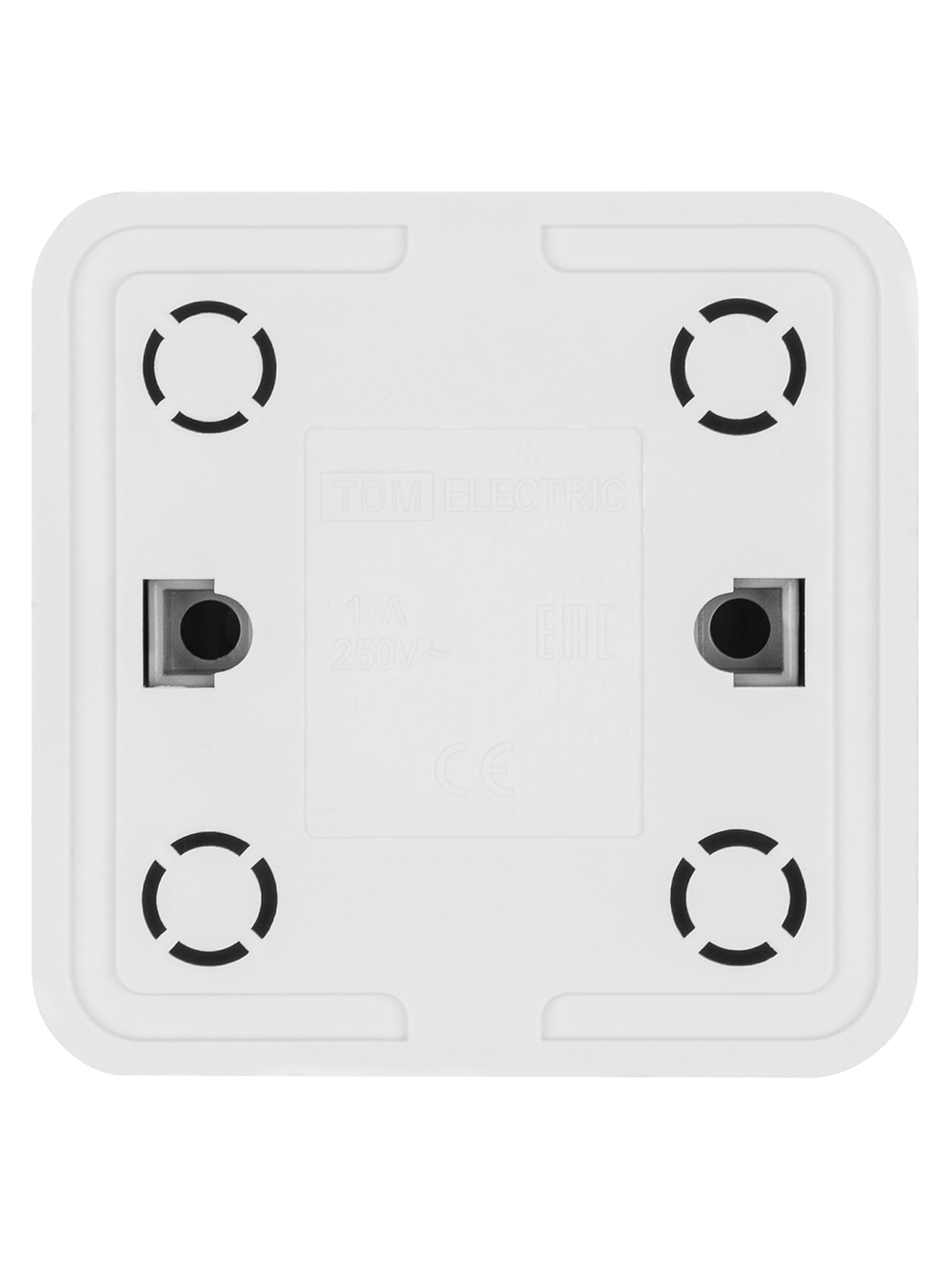 Розетка 2П+З открытой установки с з/ш IP20 16А, белая "Ладога" TDM