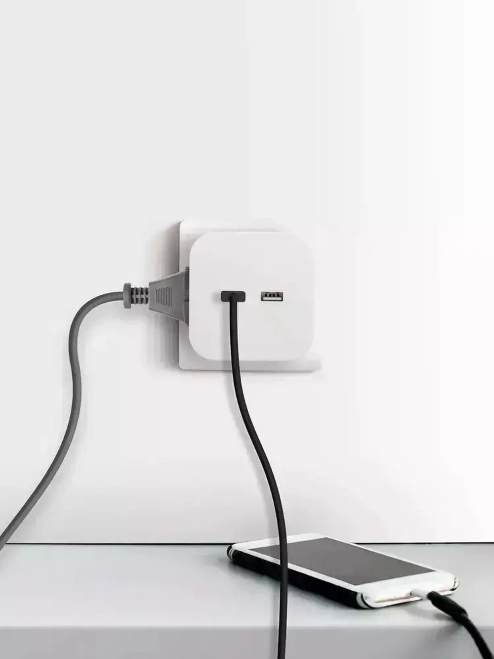 Тройник розетка электрический с usb ЭРА SP-4-USB-W / Разветвитель юсб без заземления, 4 розетки, 220V + 2xUSB 2400mA