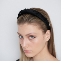 Ободок средний с бантами из бусин