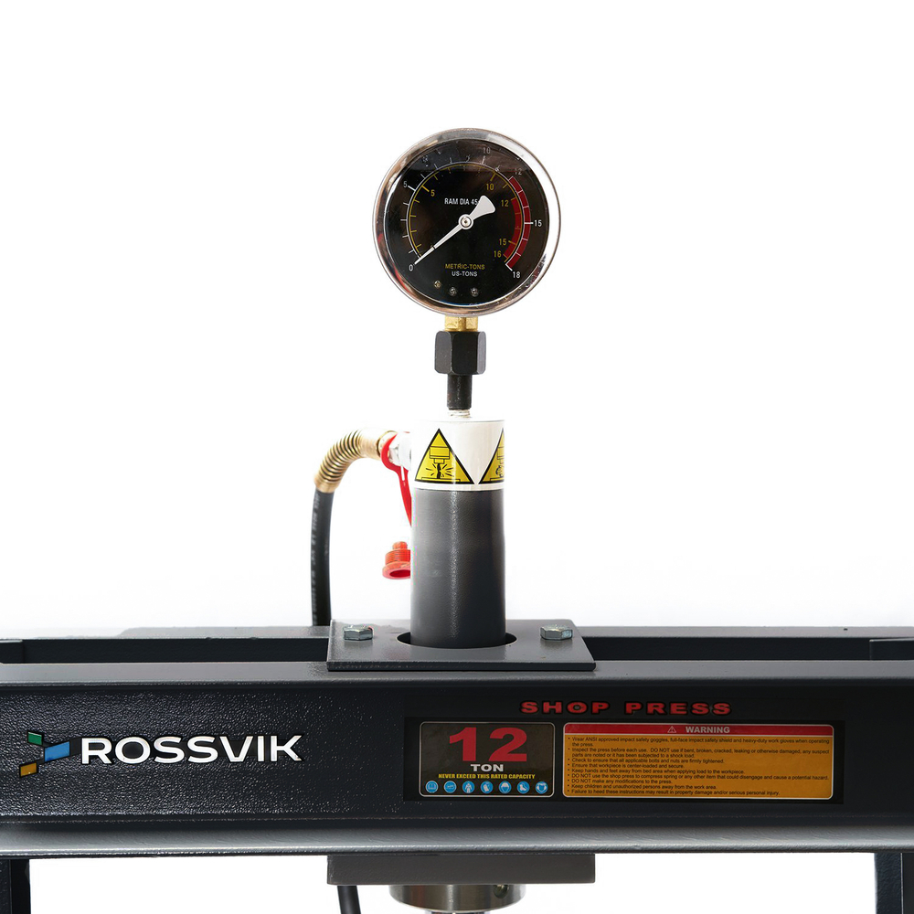 Пресс гидравлический 12 тонн, напольный, цвет серый RAL 7016 ROSSVIK